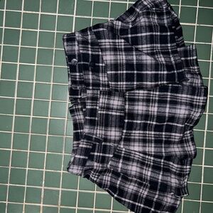 Free People Black and White Plaid Wool Skort